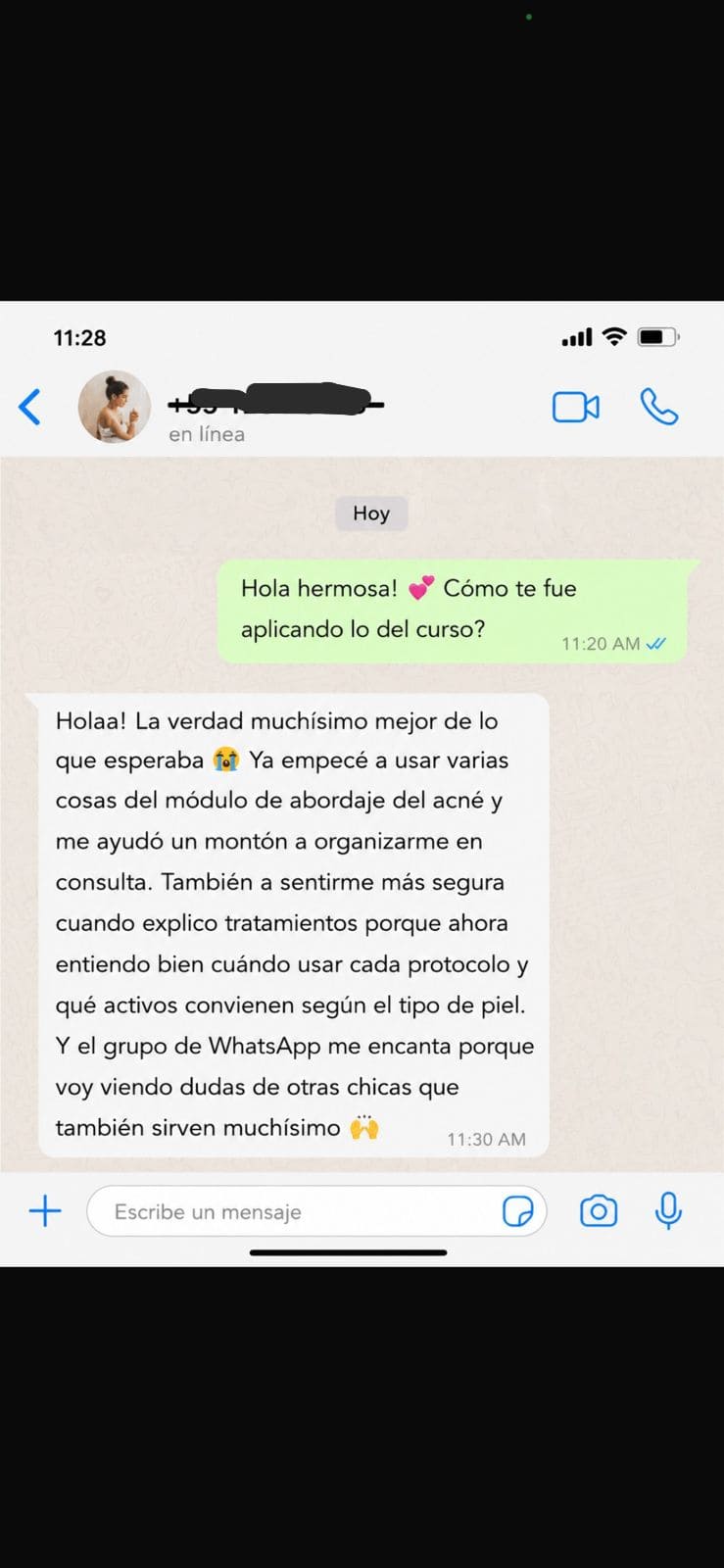 Testimonio WhatsApp
